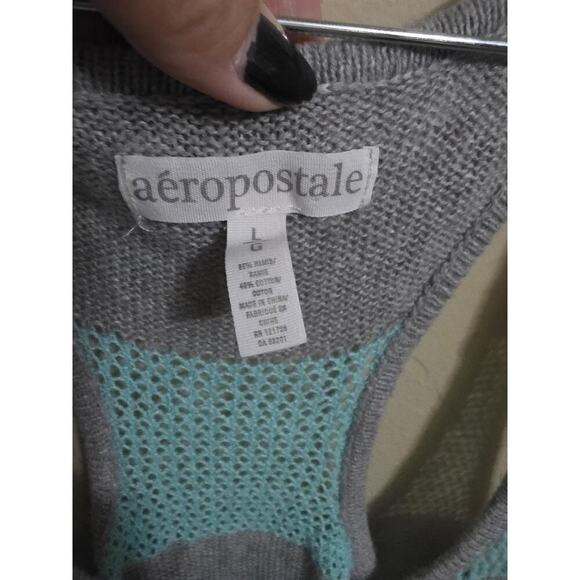 Aeropostale Striped Razerback Tank, Size Large - Picture 2 of 4